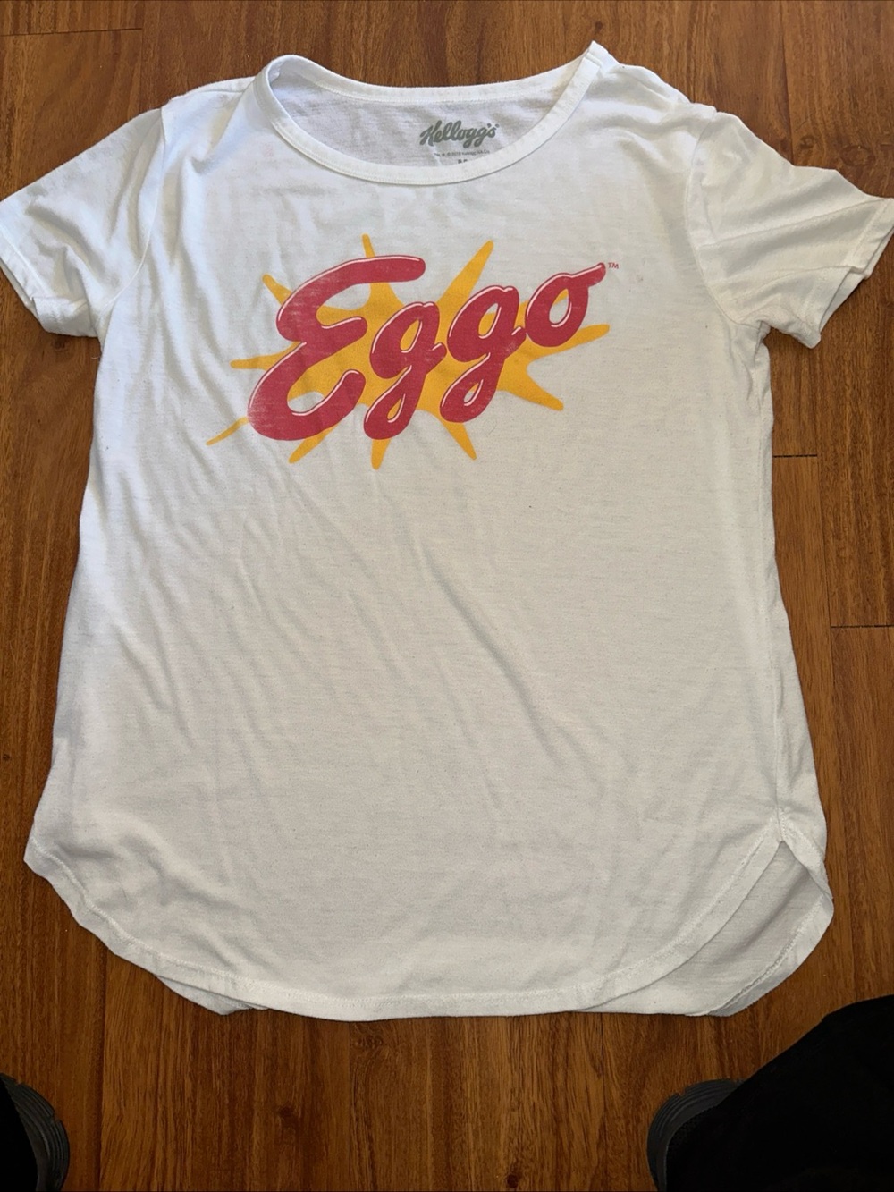 Lego White T-Shirt with Red and Yellow Logo Eggo Vintage